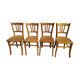 Lot de 4 chaises de bistrot ou de ferme en bois anciennes