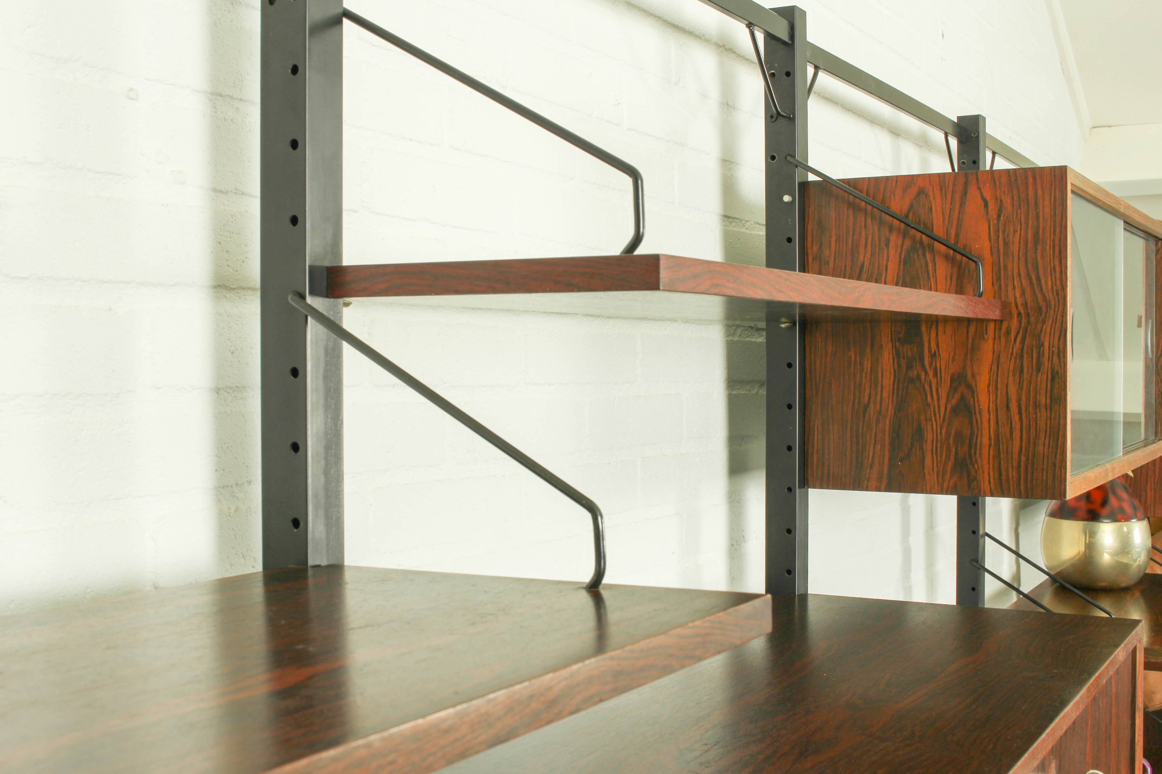 XL Danish Modular Teak Wall Unit in Rosewood by Poul Cadovius, 1960s