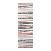 Vintage Turkish Hand-Knotted Wool Cotton White Kilim Runner Rug 78x228