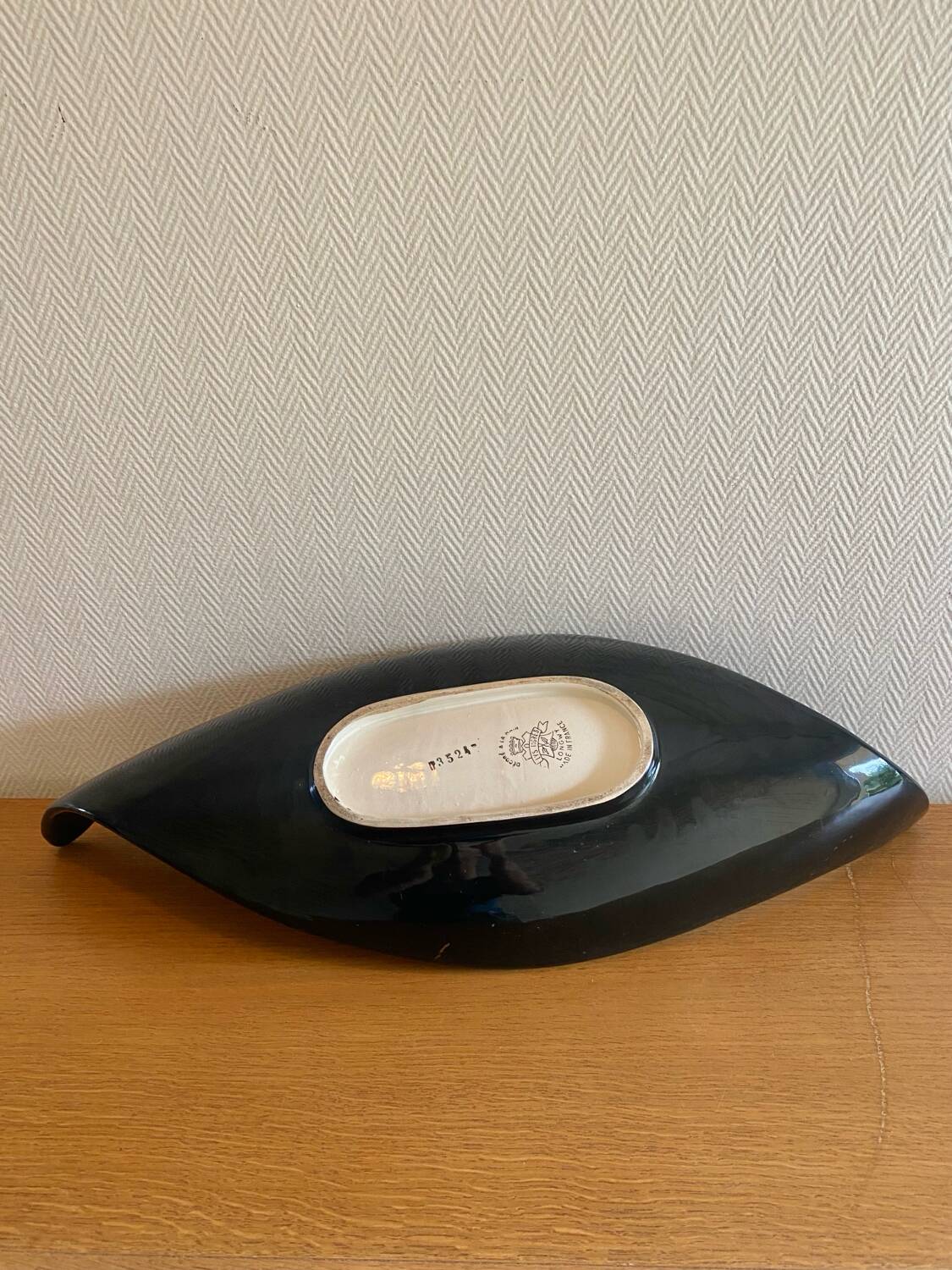 Large Longwy bowl signed L. Valenti