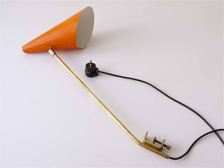 J.T. Kalmar "Style" Model Clamp Lamp Table Cone Midcentury, Vienna, 1950s