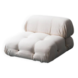 Camaleonda armchair in white cotton: retro-modern style from the 70s.