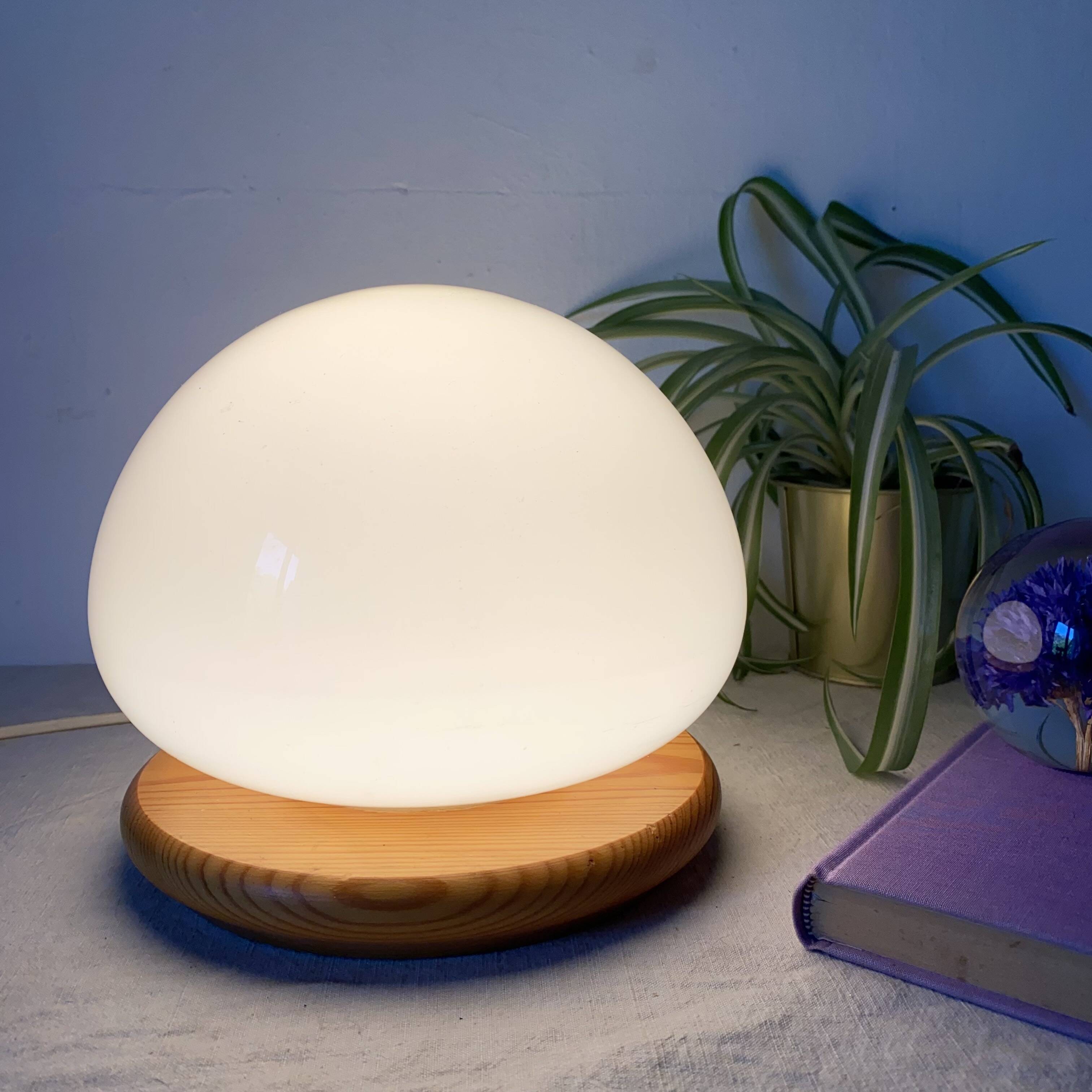 Opaline mushroom lamp, 1980s