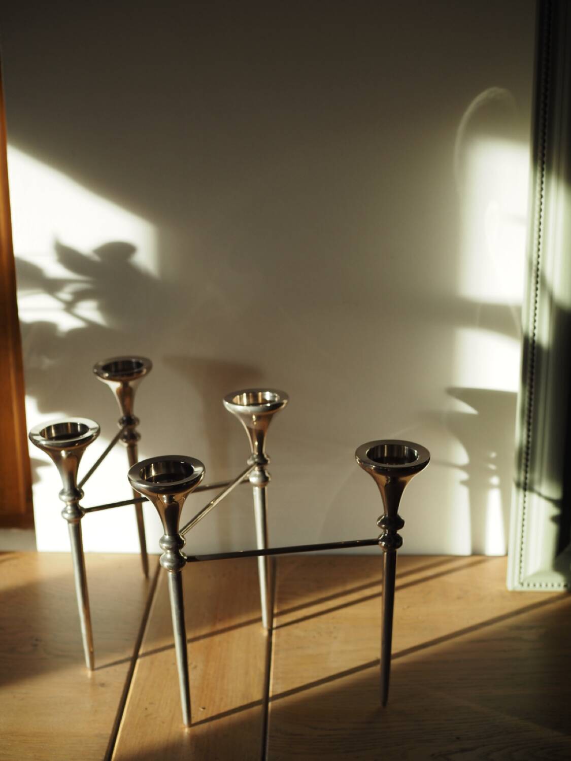 Scandinavian chrome modular candle holder 1960