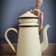 Enamelled yellow coffee maker
