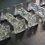 8 cutlery holders made of cut glass