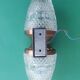 Vintage brass wall light with two crystal glass globes