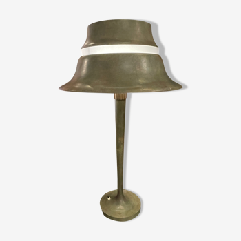 Art deco table lamp n°516 bronze opaline glass 1936 by Jean Perzel