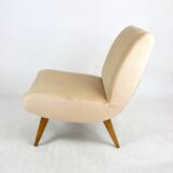 Vintage Loft armchair from the 70s beige champagne velvet