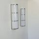 Pair of vintage wall lights, chrome and perspex, France, 1980