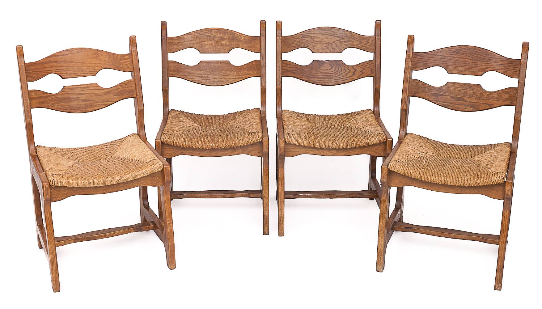 Set of 12 Guillerme and Chambron chairs