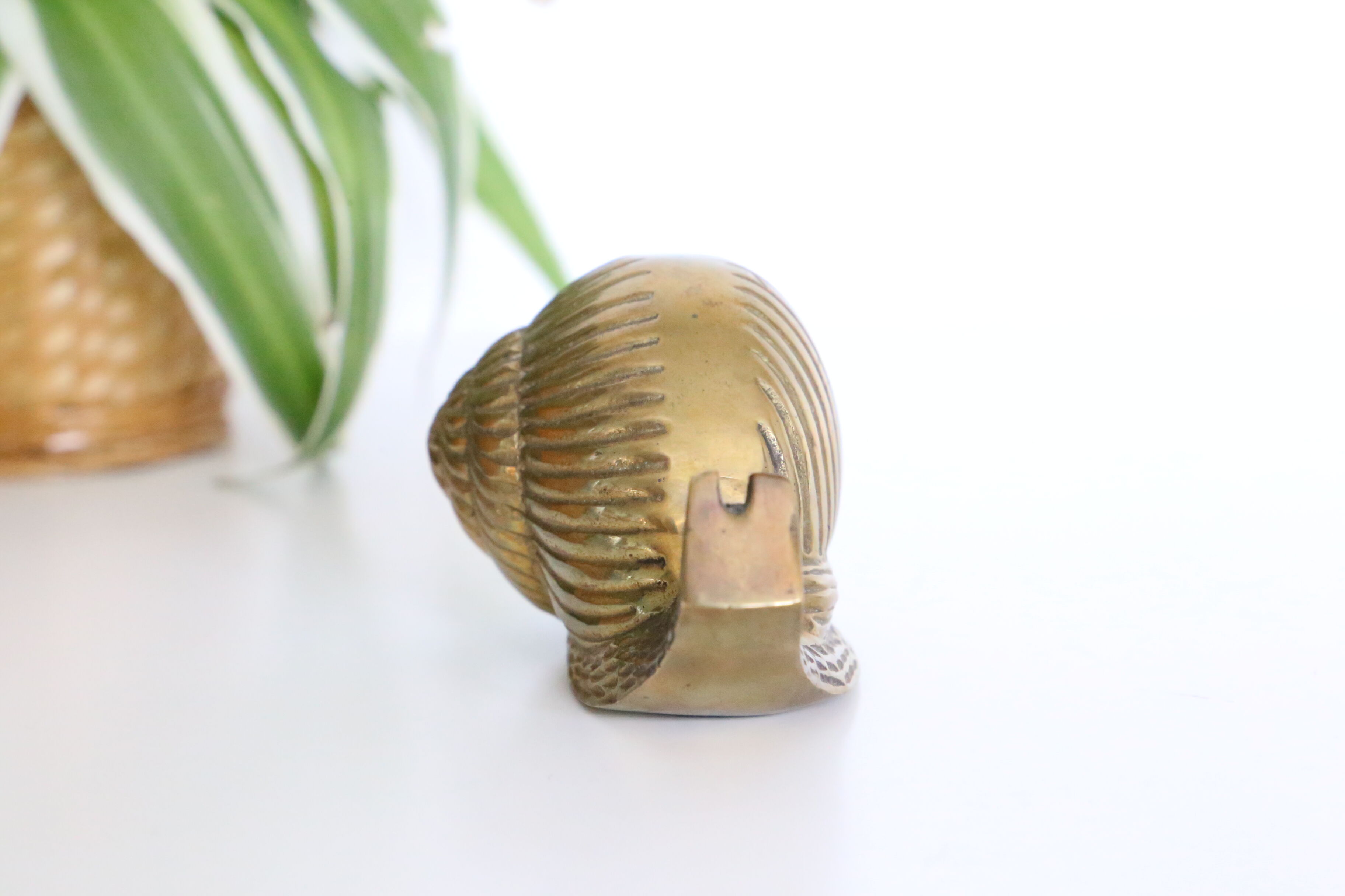 Vintage brass snail