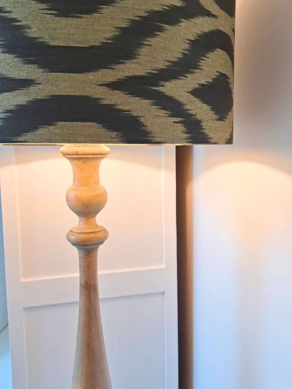 Vintage turned wooden floor lamp