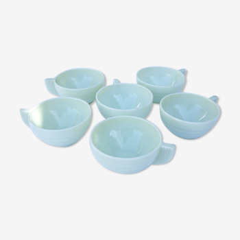 6 tasses en opaline Mint