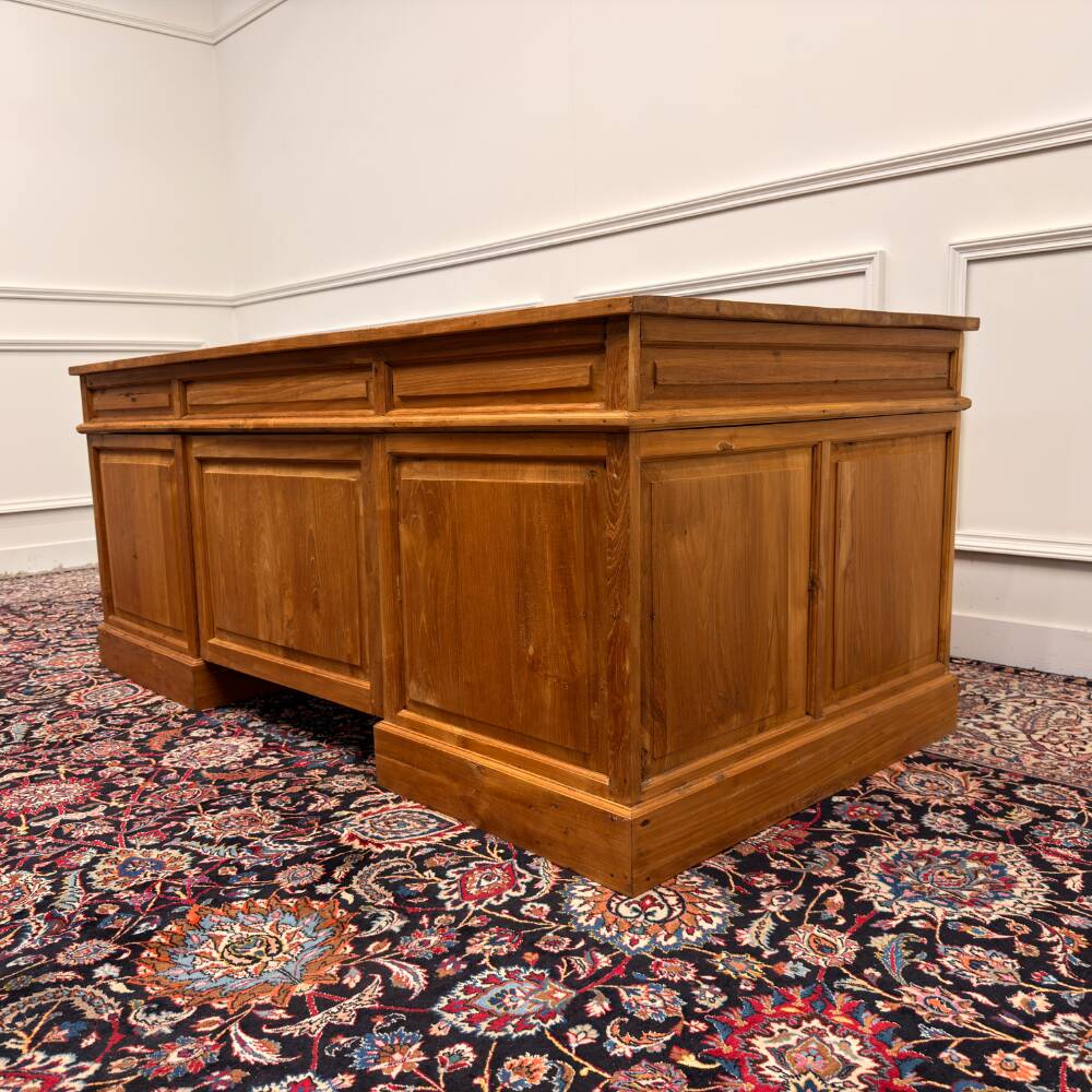 Large classic English desk with back panel