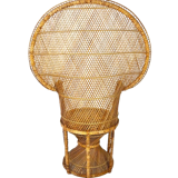 Vintage rattan and wicker peacock chair, 1970s