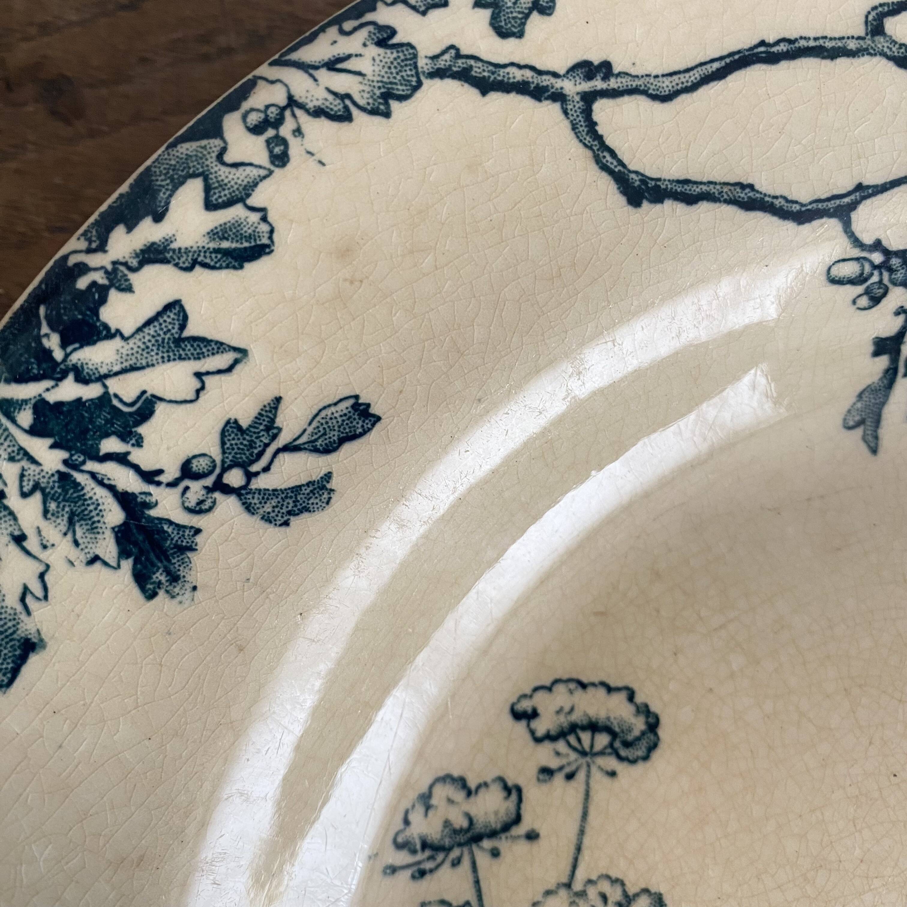 Gien ironstone plates, Roosters model