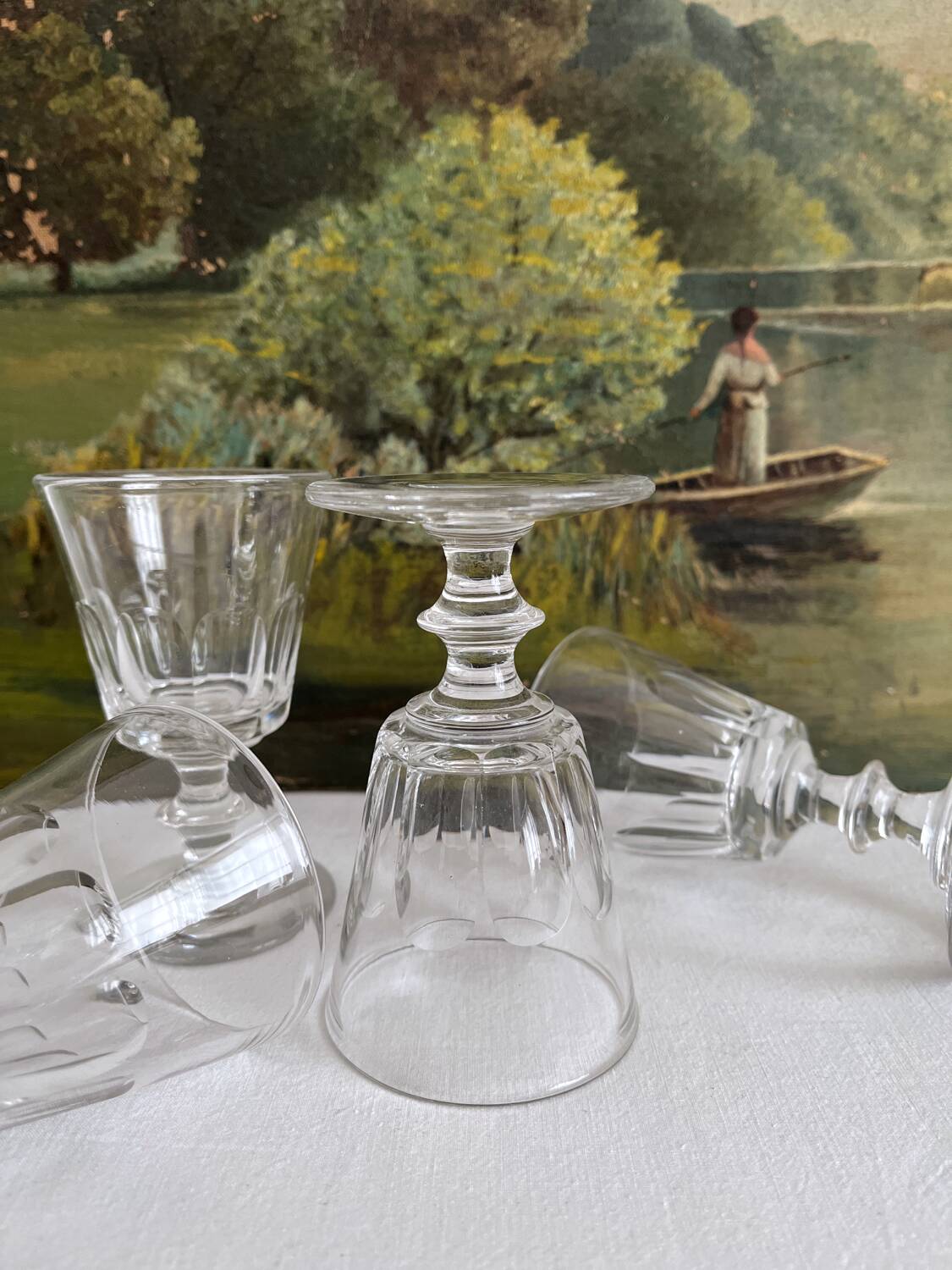 4 antique crystal wine glasses Caton Saint Louis Baccarat