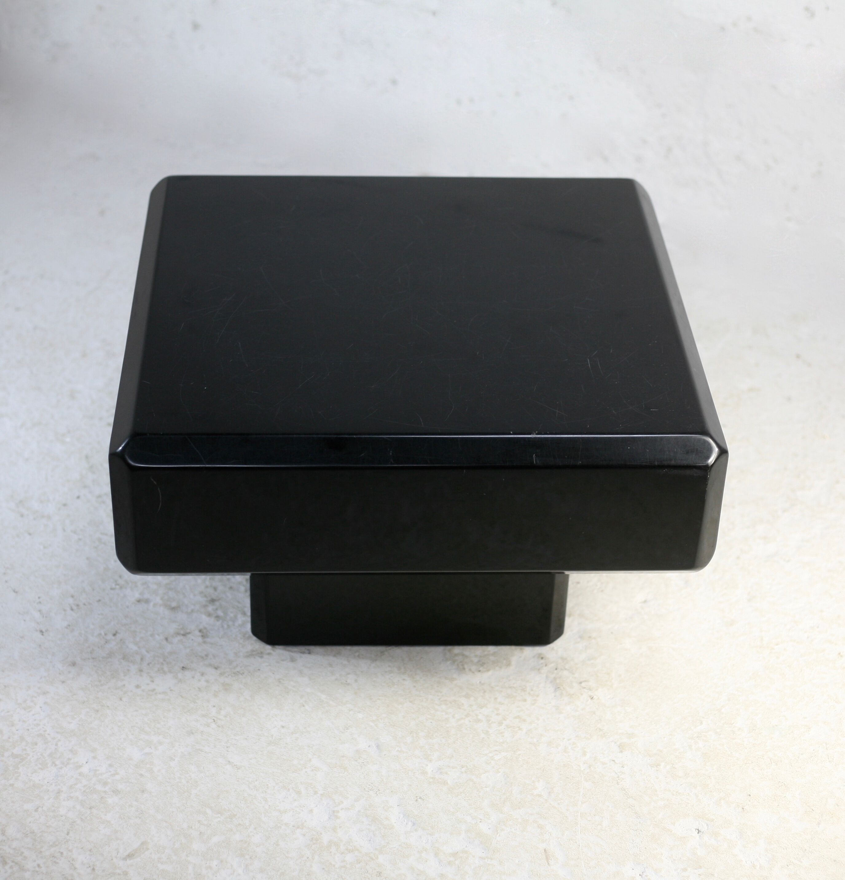 Black lacquered wood coffee table, France, circa 1970