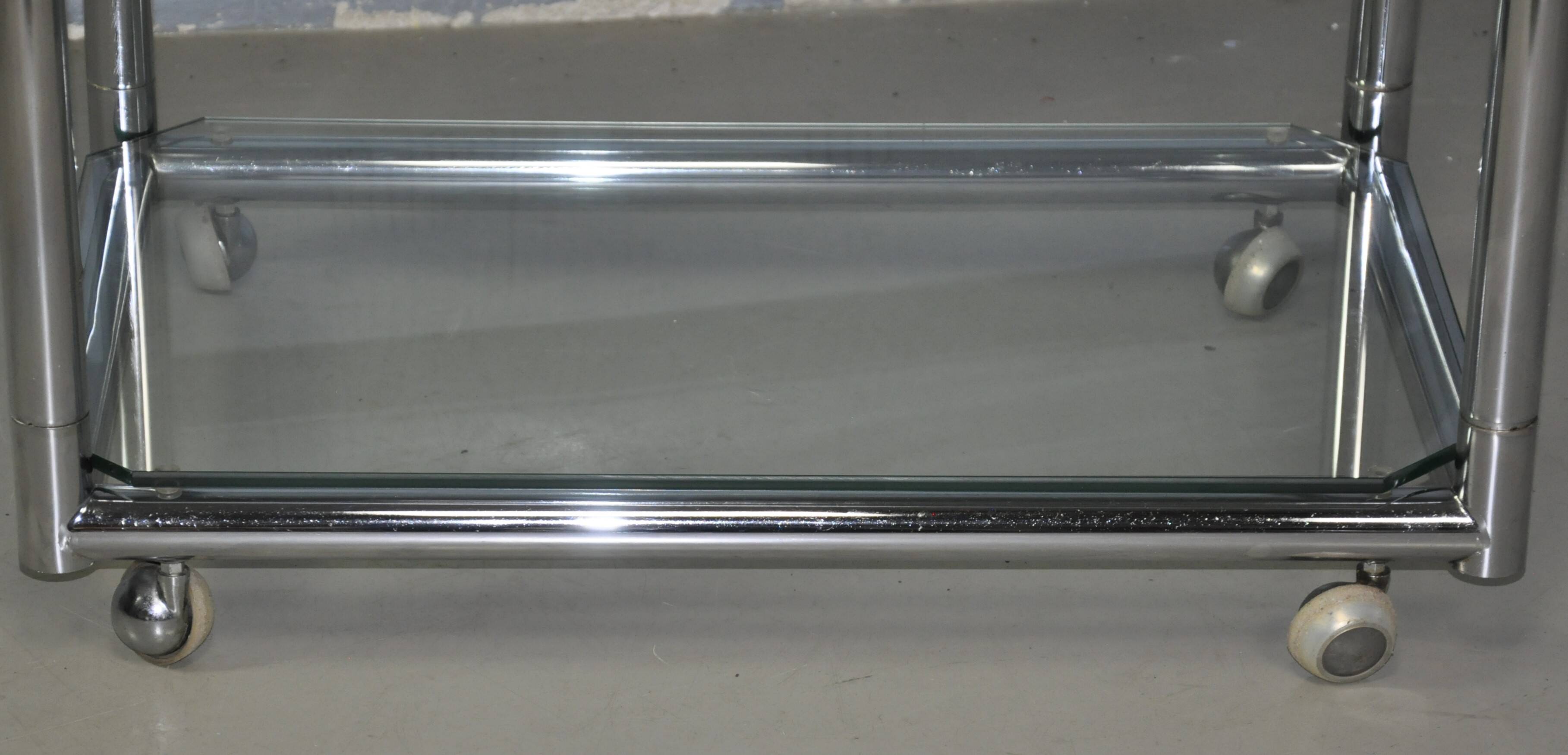 Vintage RVS serveerwagen