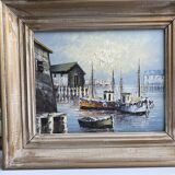 Old fishing port painting