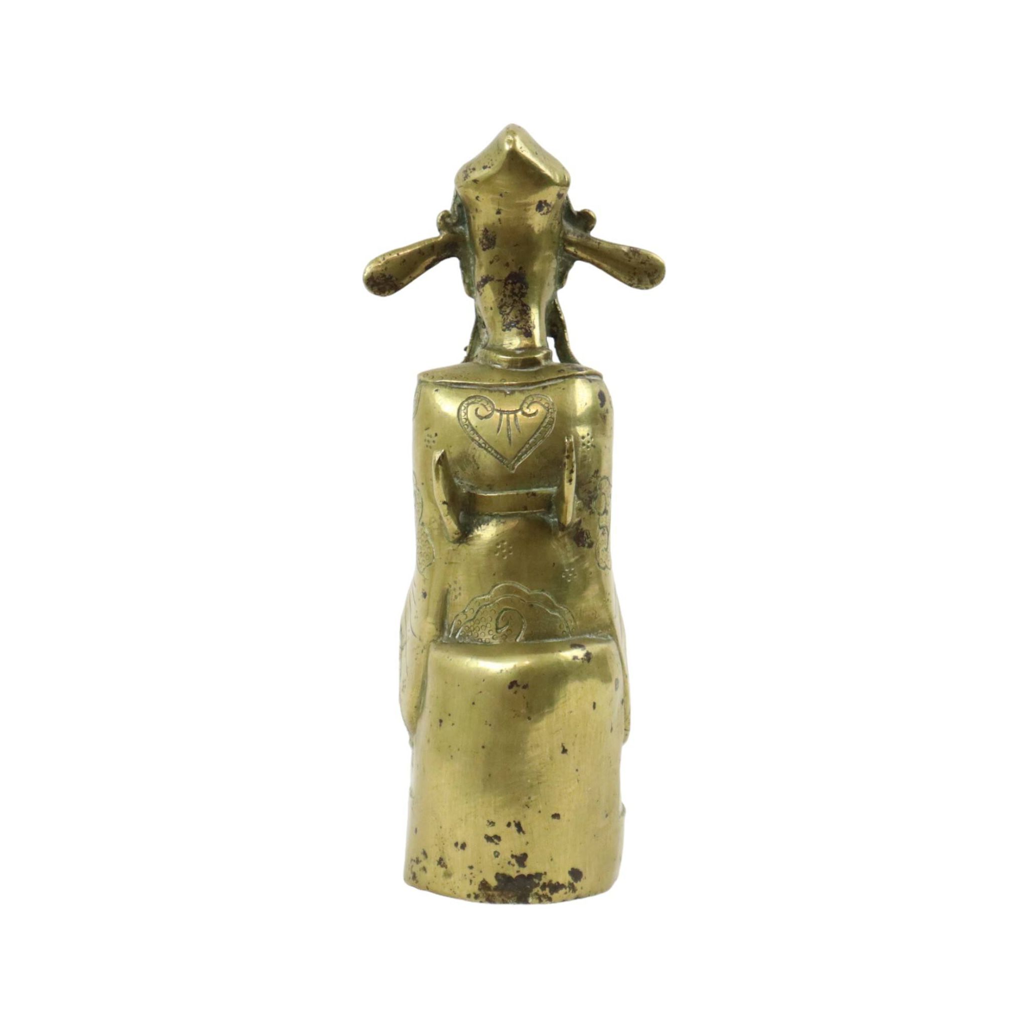 Vintage Brass Statue Kitchen God Zao Jun Buddha Statue