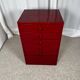 Small workshop furniture in red lacquered pine, 1980.