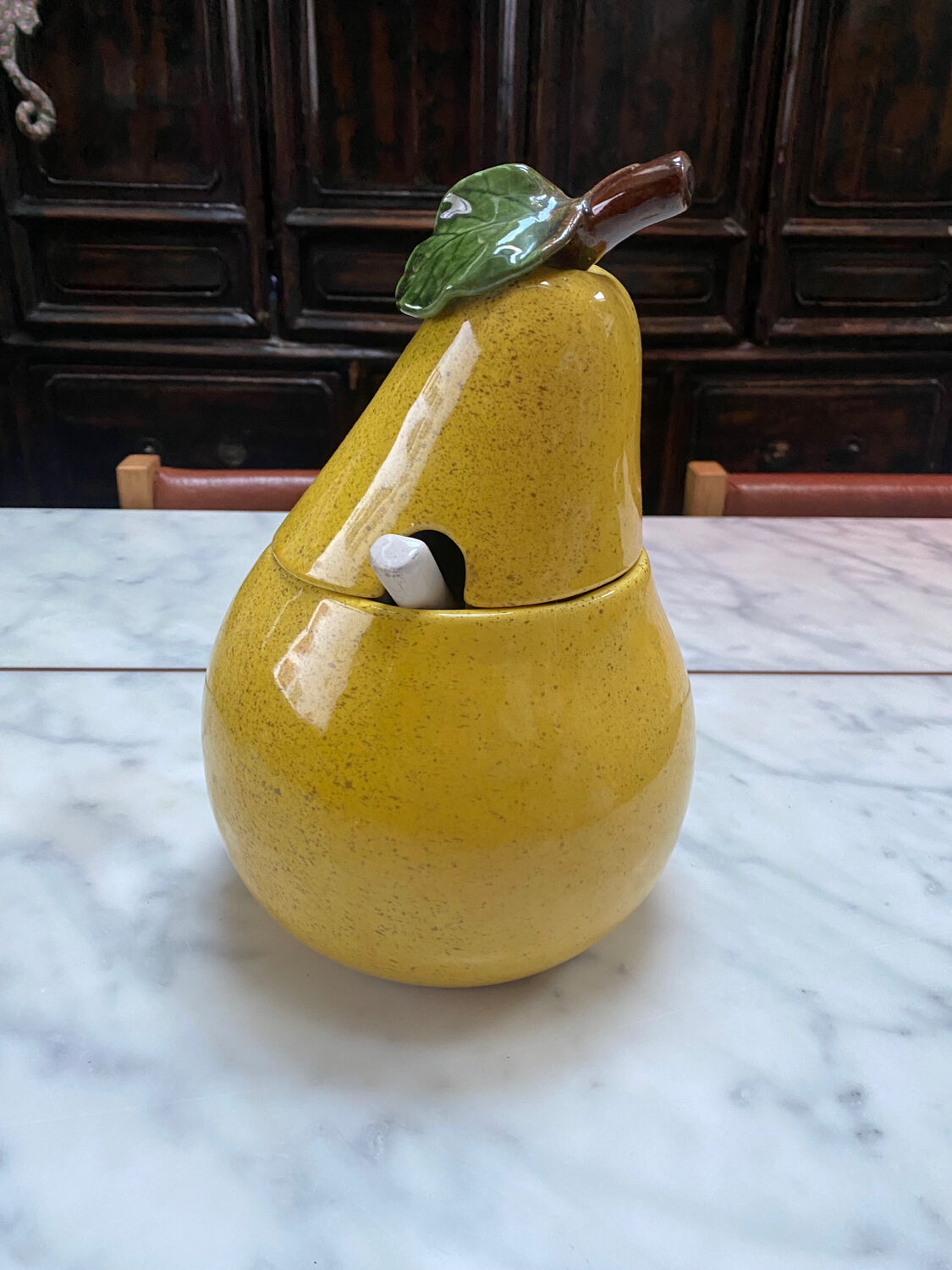 Vintage pear slip pot