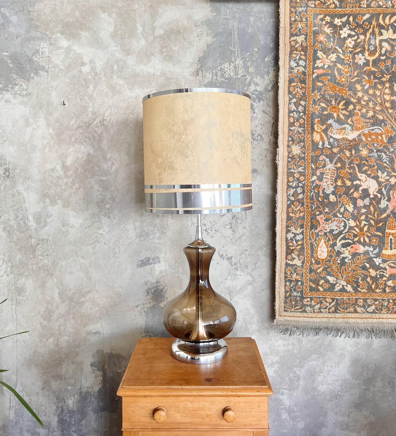 Grande lampe verre 1970
