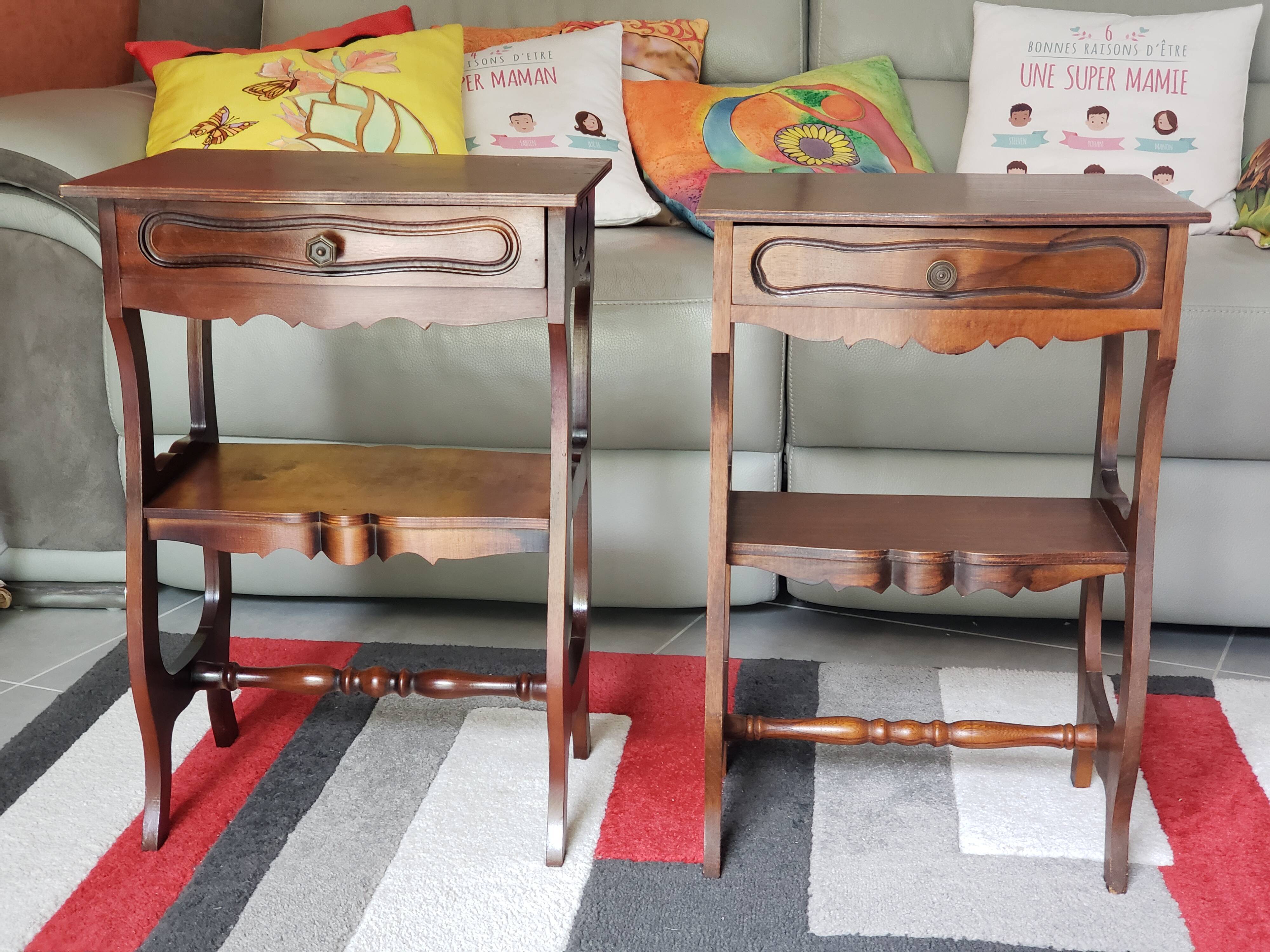 Pair of art deco bedside tables