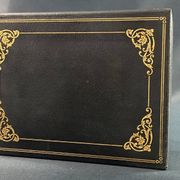 Le Tanneur mail binder sorter leather gilded decoration with small Regency style iron