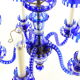 1940s Blue All Glass Chandelier, Czechoslovakia