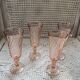 Pink glass champagne flutes from Arcoroc Luminarc model Rosaline