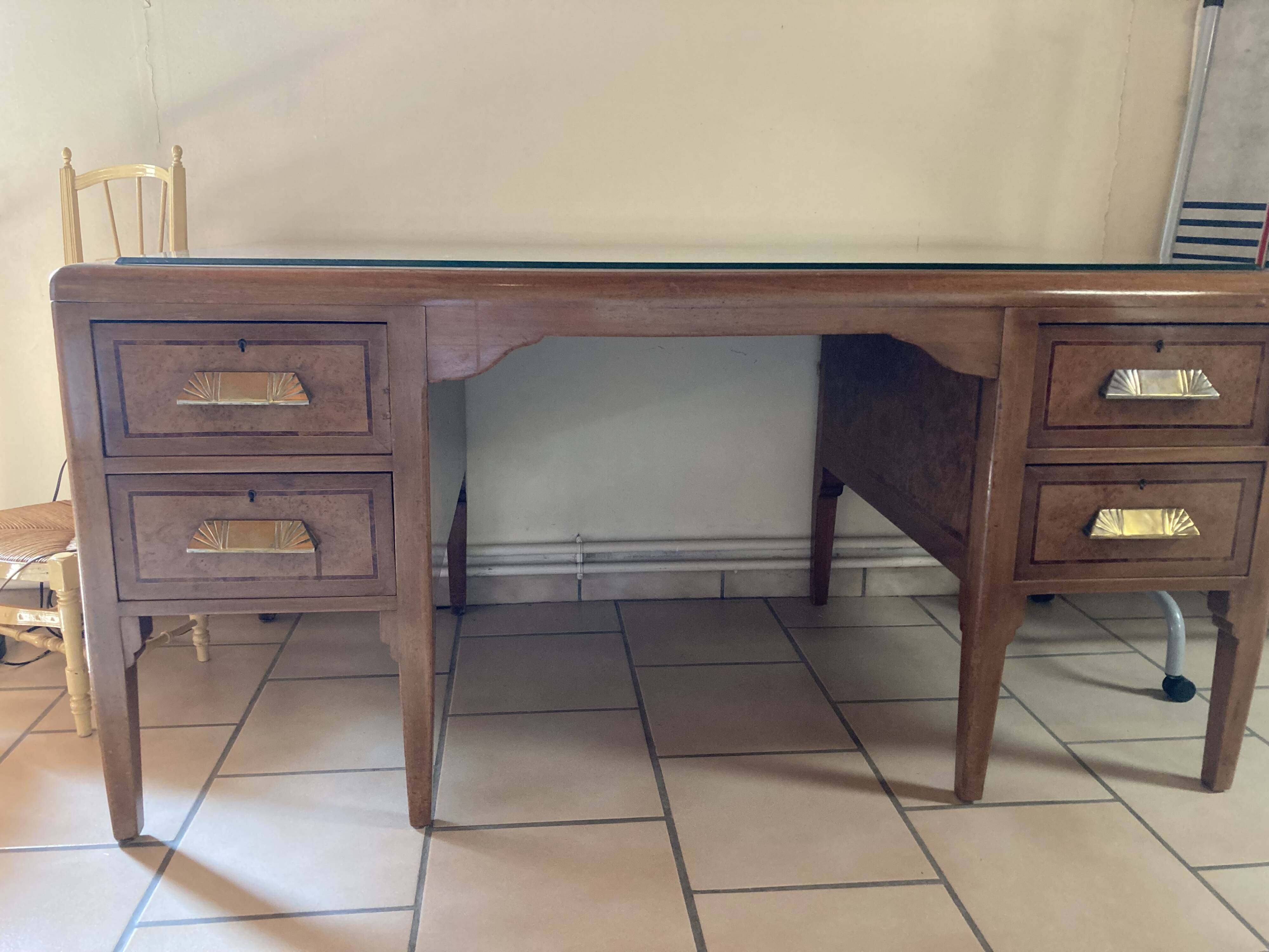 beau bureau art déco et son fauteuil