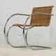 MR20 armchair, tubular chromed steel and rattan, Mies van der Rohe, circa 1960