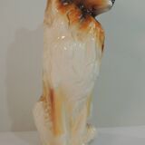 Vintage Ceramic Sitting Collie Dog Sculpture