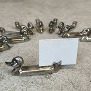 Set of 12 vintage knife rests, place card holders.