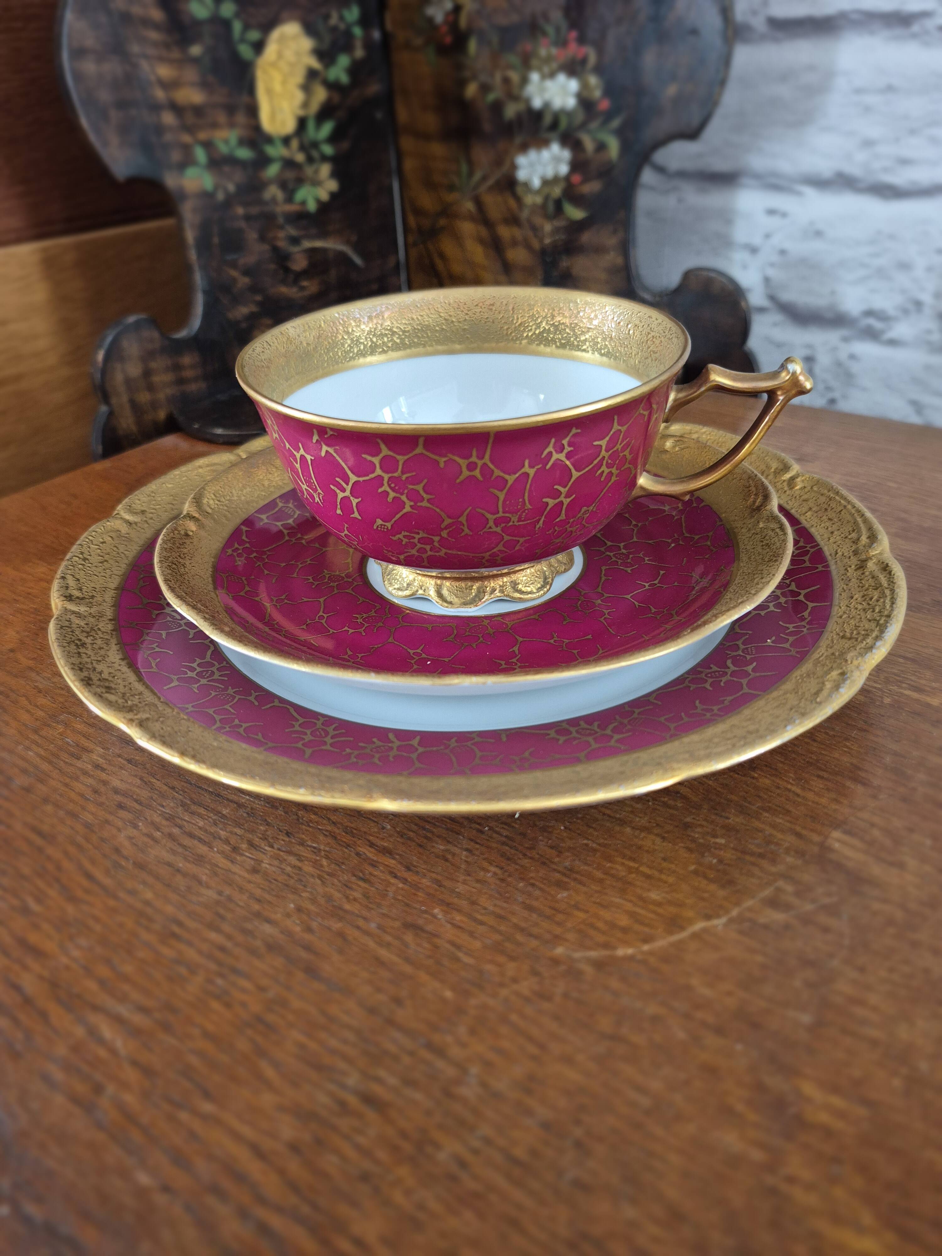 Cup and plate porcelain Graff Von Henneberg Germany vintage