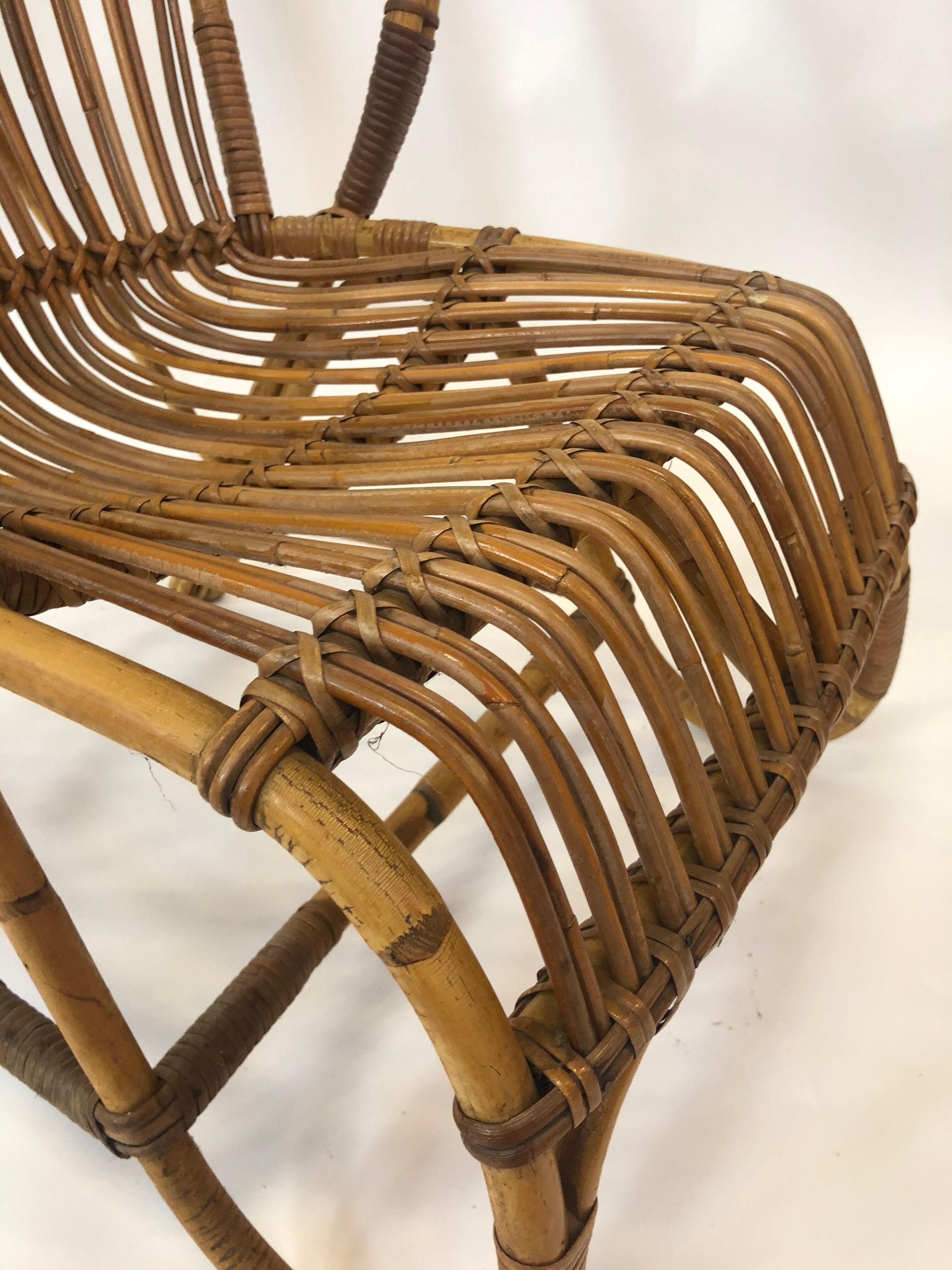Van Rohe Noordwolde rattan chair, 1960