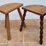 Set of four rustic solid wood plant holders, 31 to 43 cm