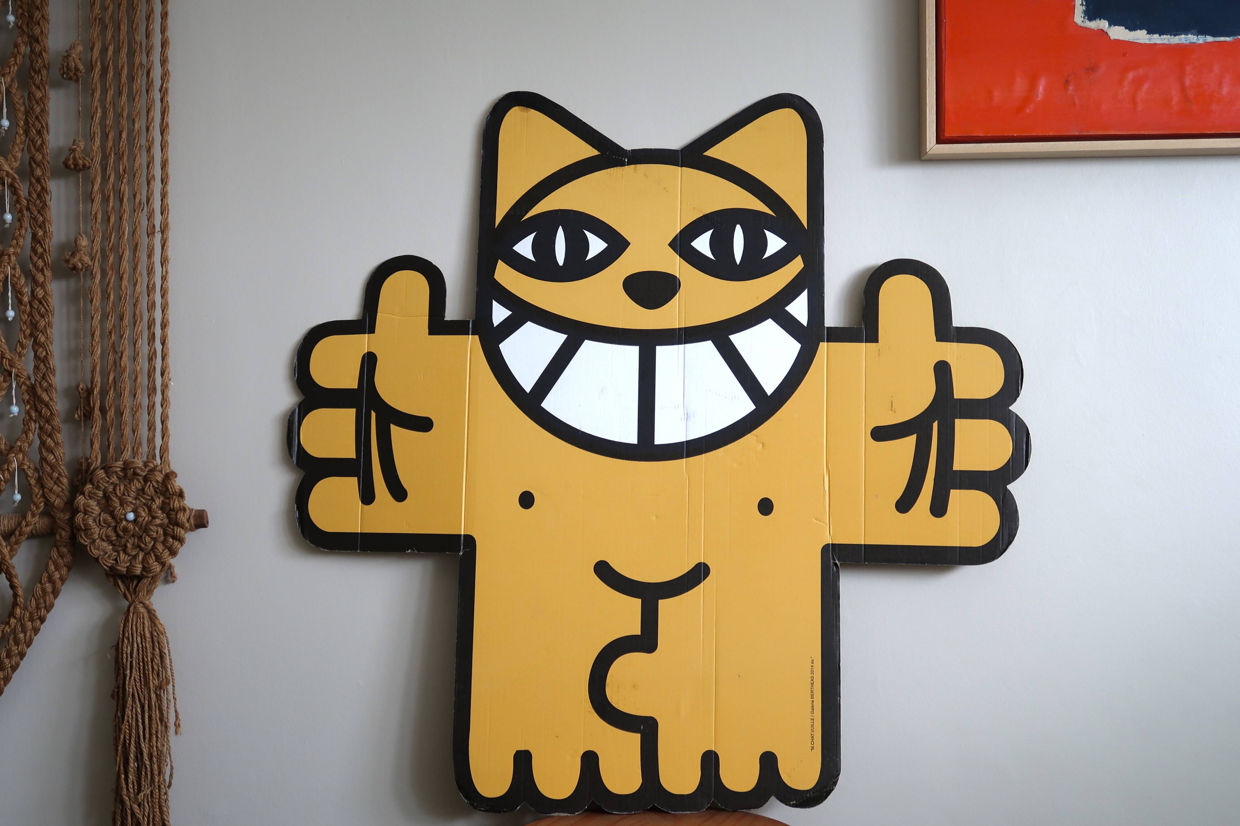 Cardboard wall cat, Thoma Vuille, 2014