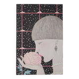 Georges Lepape: Art Deco, young woman with a rose, original signed engraving