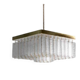 Bohemian flush-mount light in textured glass & brass, 1960s