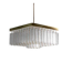 Bohemian flush-mount light in textured glass & brass, 1960s