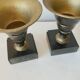 Superb pair of Art Deco enamelled brass cassolettes – black and white marble base – 1930s