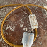 Glass and brass table lamp