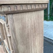 Renovated Spanish Renaissance oak buffet armoire from the 1930s.