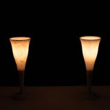 pair Alabaster Table lamps by A Pegasam Spain 1970s