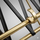 Coat rack, vintage 1950s-60s golden aluminium hats.