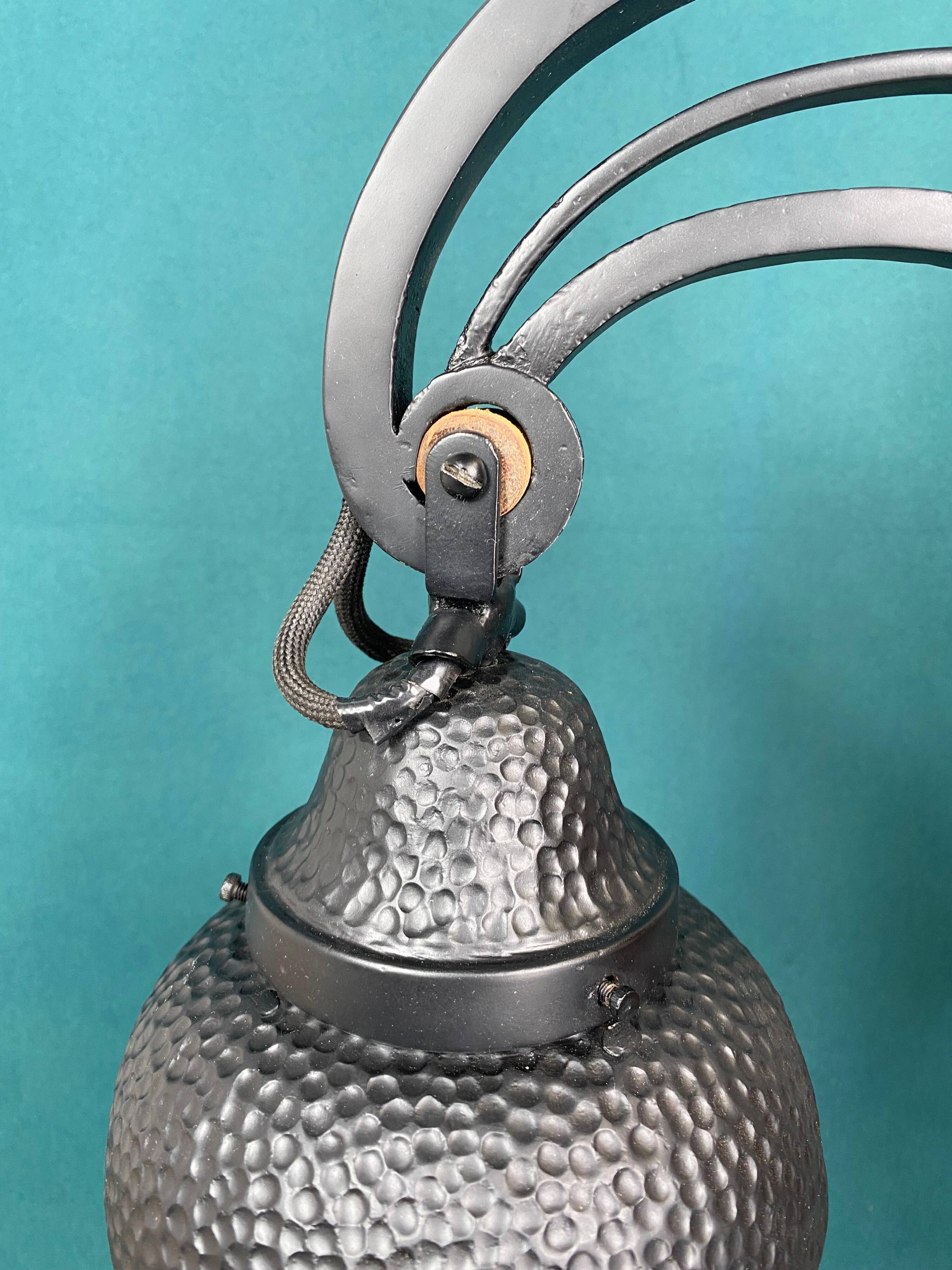 Black Art Nouveau wall lamp